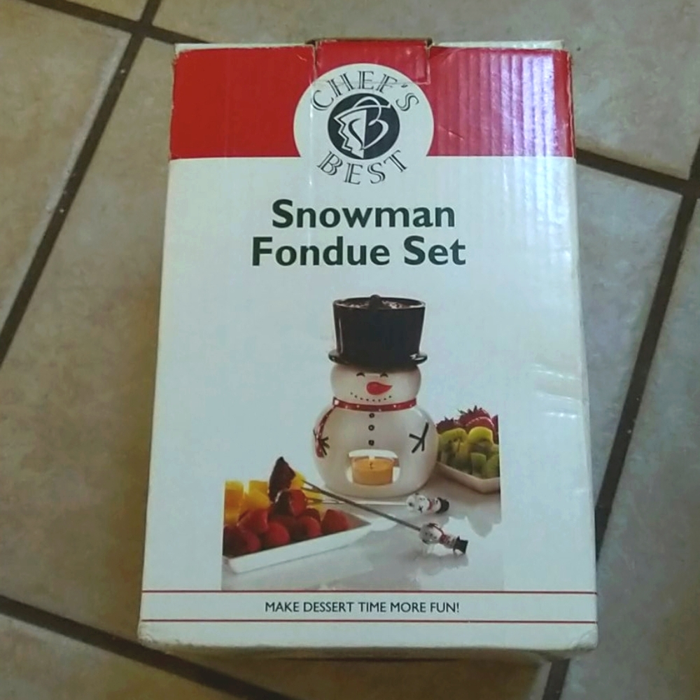Chef's Best Snowman Fondue Set Holiday